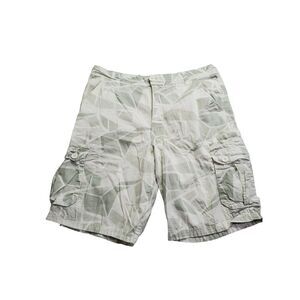 Surplus Shorts Size 36 Mens White Gray Geometric High Rise Cargo Bottoms